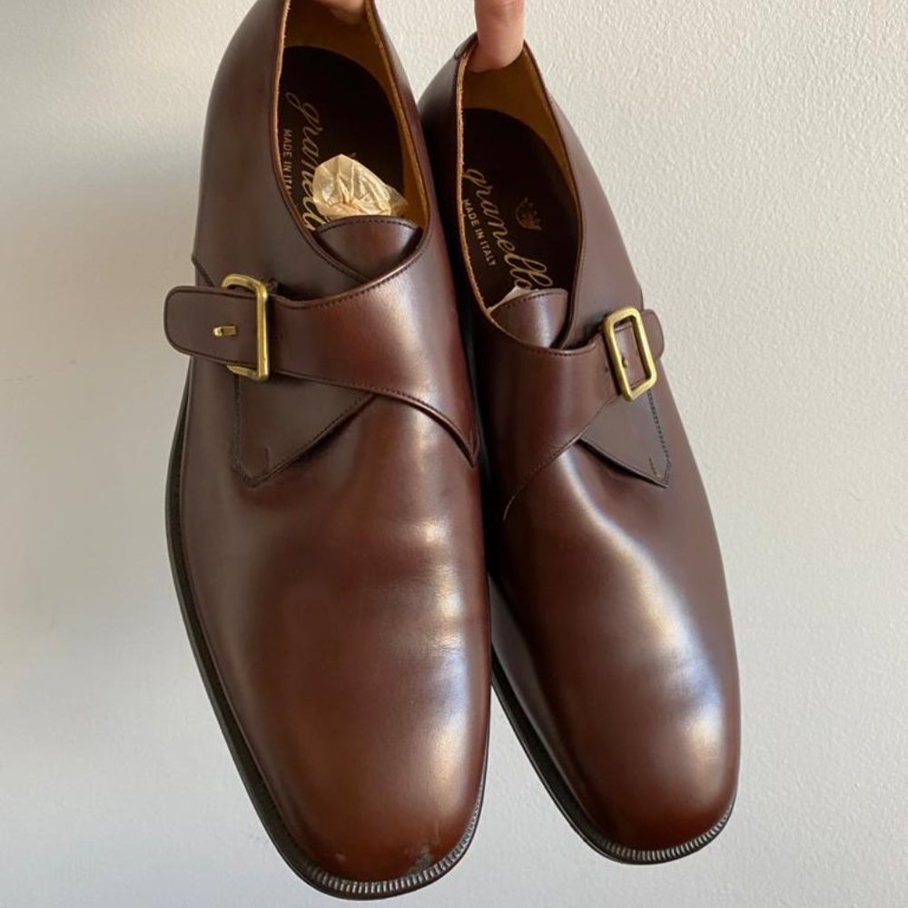 100% Leather Italian Granello Men's shoes